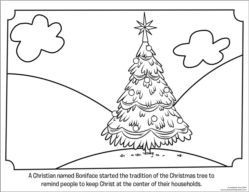 Christmas Tree Coloring Page - Whats in the Bible