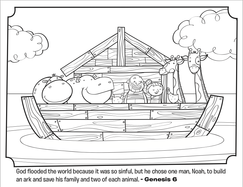 Noahs Ark  Bible Coloring Pages  Whats in the Bible?