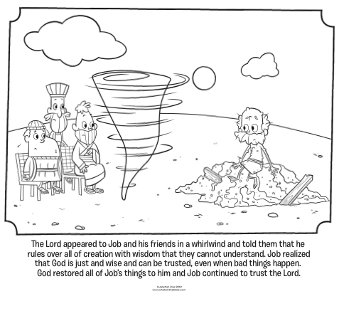 God Visits Job Bible Coloring Pages Page