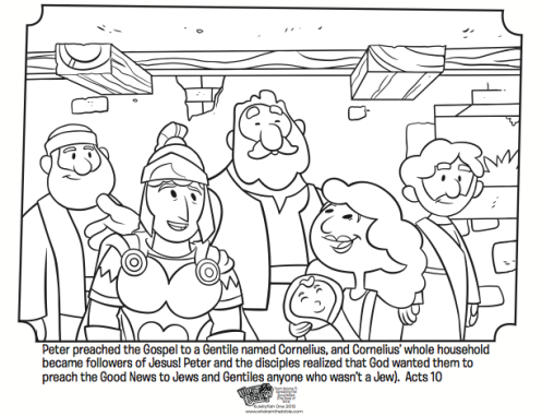 Peter S Vision And Cornelius Coloring Page Sketch Coloring