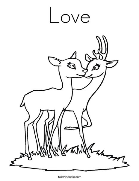 Deer Love Coloring Page
