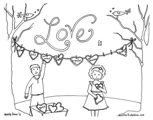 Love is coloring page