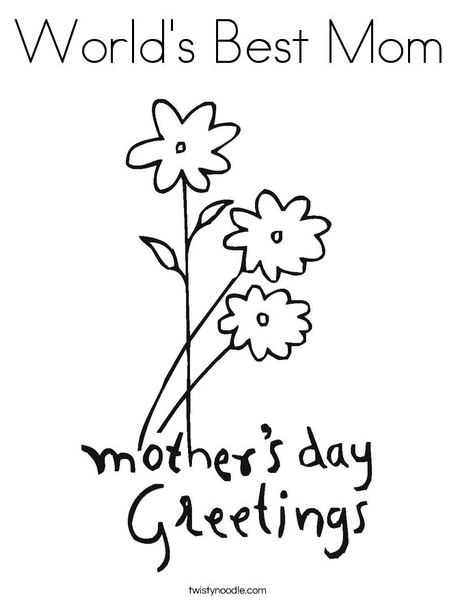Mother's Day Coloring Page from TwistyNoodle.com