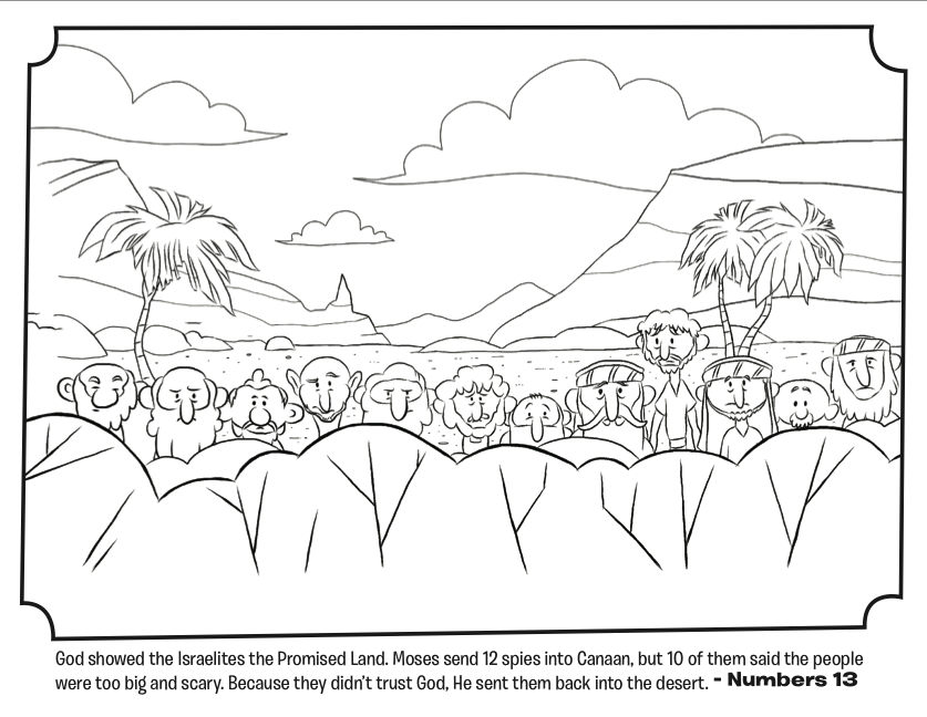 12 Spies Coloring Page - Whats in the Bible