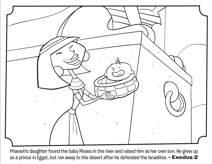 Baby Moses Rescued - Bible Coloring Pages | What's in the Bible?