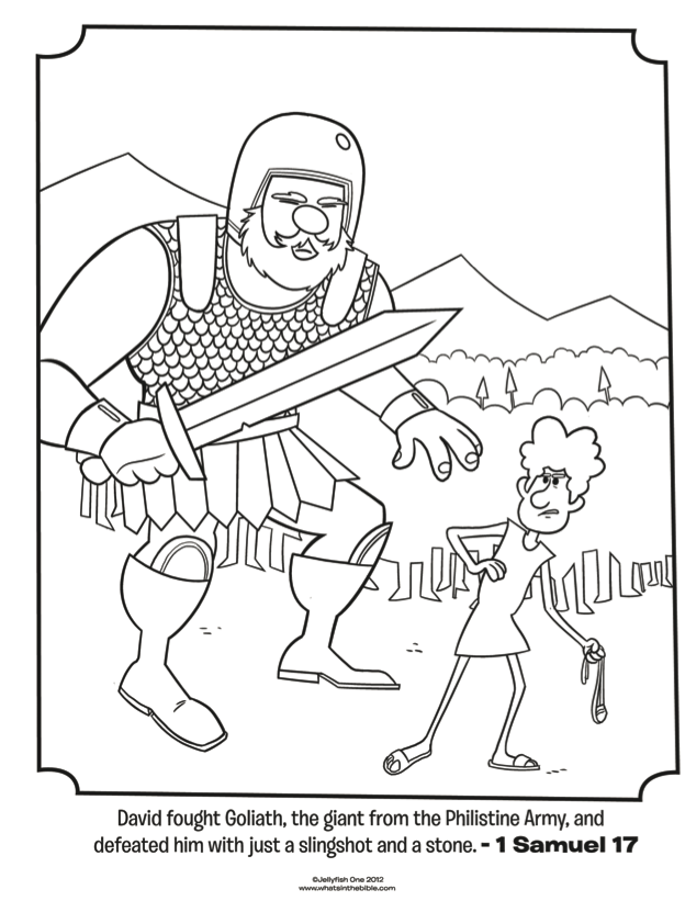 David And Goliath Bible Coloring Pages What S In The Bible