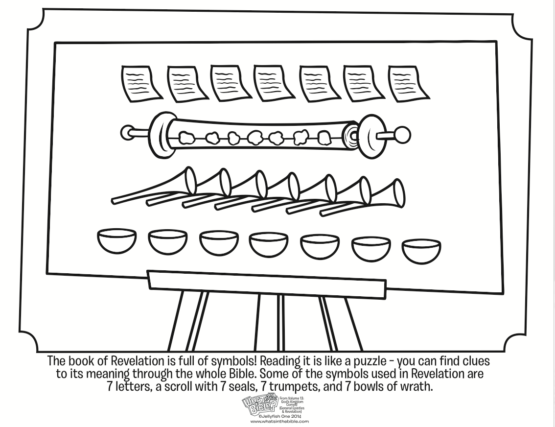 Symbols in Revelation Coloring Page
