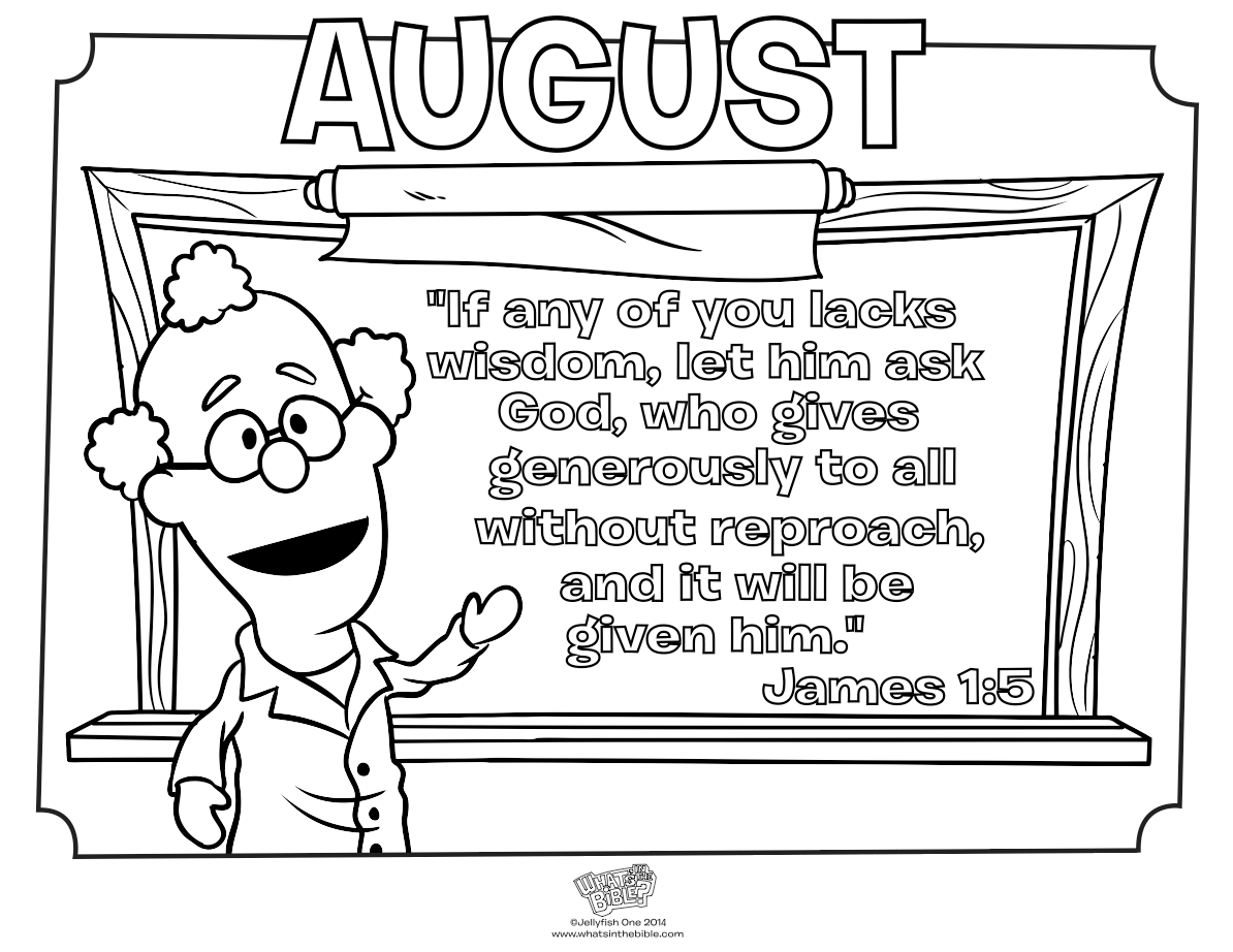 Download August Coloring Page - James 1:5 - Whats in the Bible