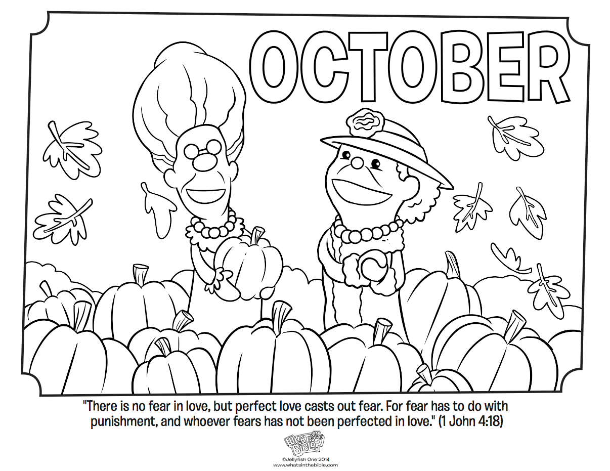 October Coloring Page 1 John 4 18